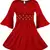 Red Cotton  stitched Full Sleeve   dress