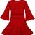 Red Cotton  stitched Full Sleeve   dress