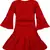Red Cotton  stitched Full Sleeve   dress