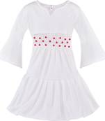 White Cotton  stitched Sleeveless   dress