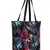 Blossom Black & Multicolor Polycotton Botanical Digital Printed Tote Bag