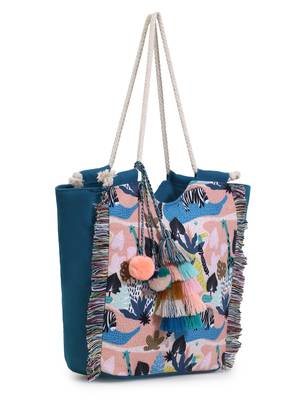 Animal Blue & Multicolor Polycotton & Canvas Quirky Digital Printed Tote Bag 2