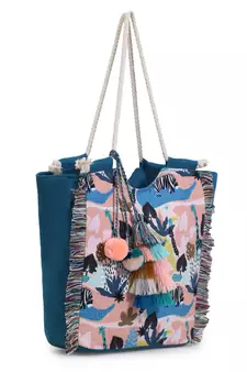 Animal Blue & Multicolor Polycotton & Canvas Quirky Digital Printed Tote Bag