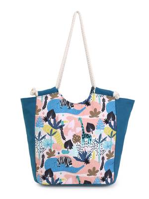 Animal Blue & Multicolor Polycotton & Canvas Quirky Digital Printed Tote Bag 3