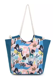 Animal Blue & Multicolor Polycotton & Canvas Quirky Digital Printed Tote Bag