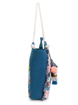 Animal Blue & Multicolor Polycotton & Canvas Quirky Digital Printed Tote Bag 5