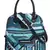 Shore Turquoise & Black Polycotton & Canvas Abstract Embroidered Handheld Bag