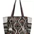 Boho Natural, Black & Multicolor Acrylic Jacquard & Cotton Canvas Trellis Embellished Tote Bag