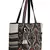 Boho Natural, Black & Multicolor Acrylic Jacquard & Cotton Canvas Trellis Embellished Tote Bag