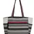 Boho Natural, Black & Multicolor Acrylic Jacquard & Cotton Canvas Trellis Embellished Tote Bag