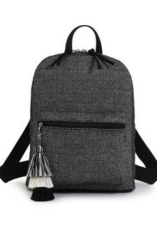 Chevron Black & White Cotton Canvas Backpack