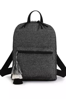Chevron Black & White Cotton Canvas Backpack