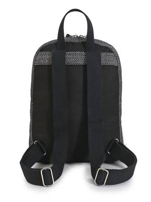 Chevron Black & White Cotton Canvas Backpack 3