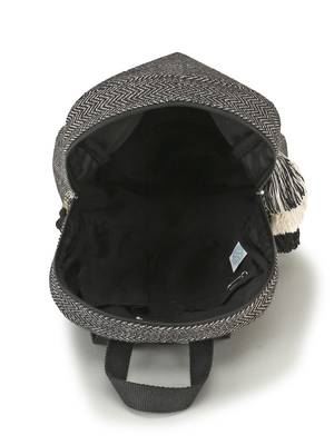 Chevron Black & White Cotton Canvas Backpack 4