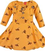 Yellow Rayon stitched    dress