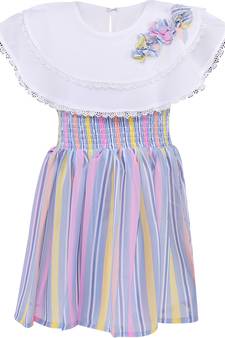 White Georgette stitched    dress