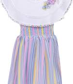 White Georgette stitched    dress