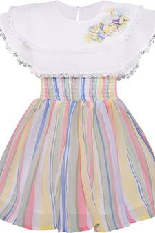 Yellow Georgette stitched    dress