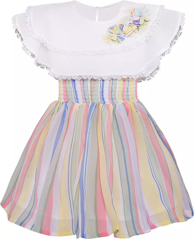 Yellow Georgette stitched    dress