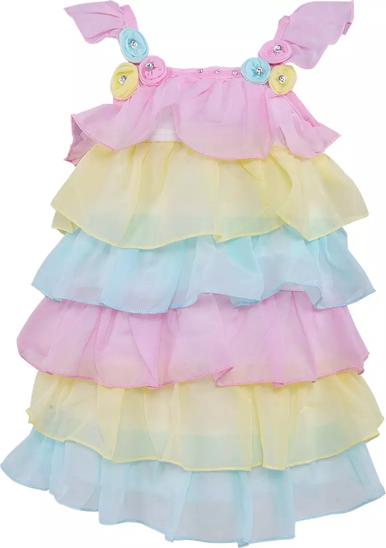 Multicolor Georgette stitched    dress