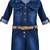 blue Denim stitched    dress