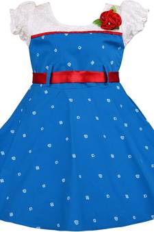blue Cotton  stitched    dress