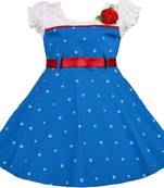 blue Cotton  stitched    dress