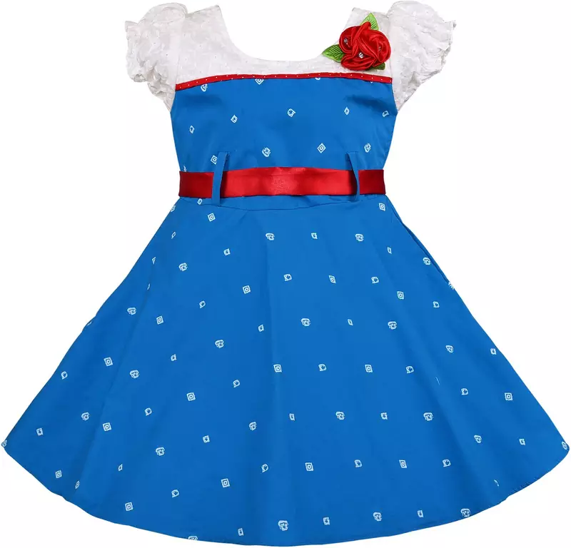 blue Cotton  stitched    dress