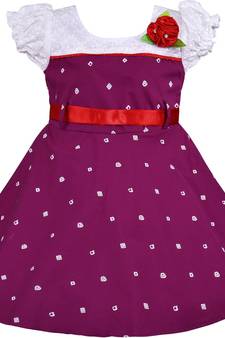 Purple Cotton  stitched    dress
