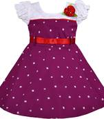 Purple Cotton  stitched    dress