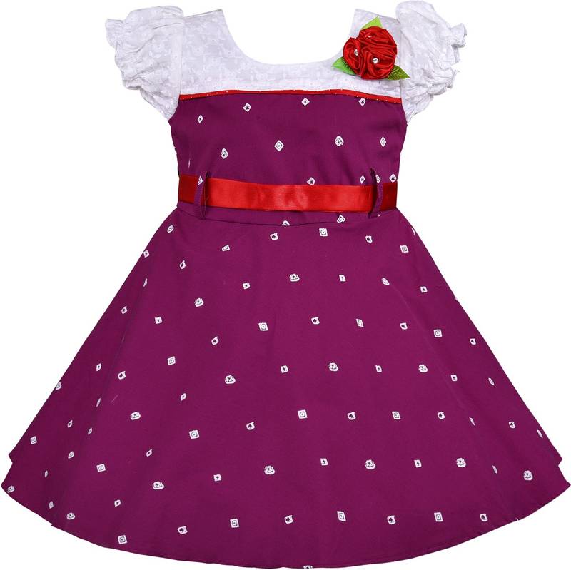 Purple Cotton  stitched    dress