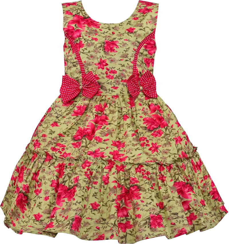 Green Cotton  stitched    dress