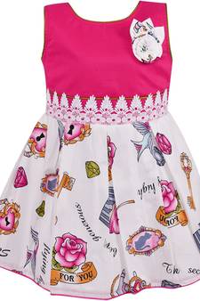 Pink Cotton  stitched    dress