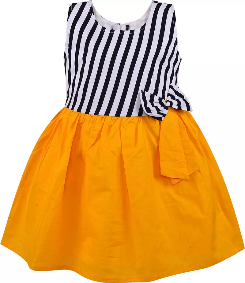Yellow Cotton  stitched    dress