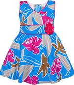 blue Cotton  stitched    dress