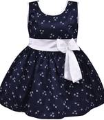 blue Cotton  stitched    dress