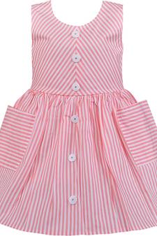 Pink Cotton  stitched    dress