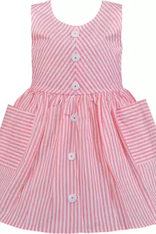 Pink Cotton  stitched    dress
