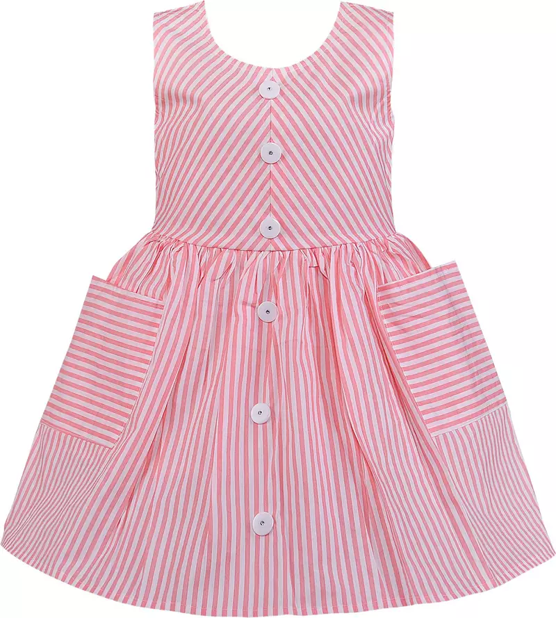 Pink Cotton  stitched    dress