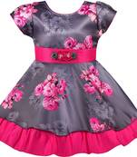 Pink satin stitched    dress