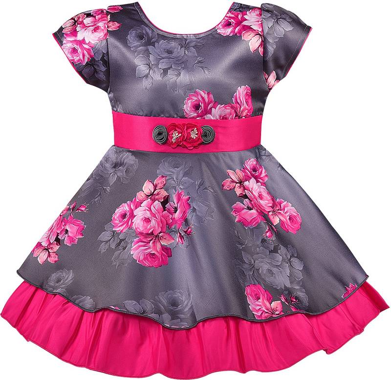 Pink satin stitched    dress