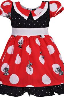 Red Cotton  stitched    dress