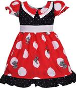 Red Cotton  stitched    dress