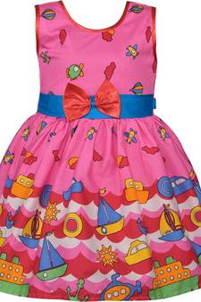 Pink Cotton  stitched    dress