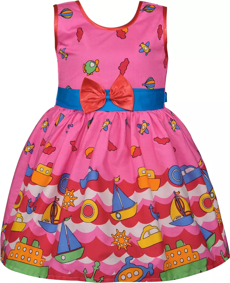 Pink Cotton  stitched    dress