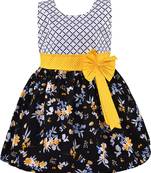 Yellow Cotton  stitched    dress