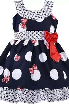 blue Cotton  stitched    dress