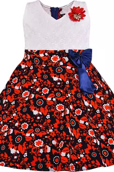 Red Cotton  stitched    dress
