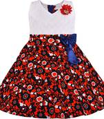 Red Cotton  stitched    dress