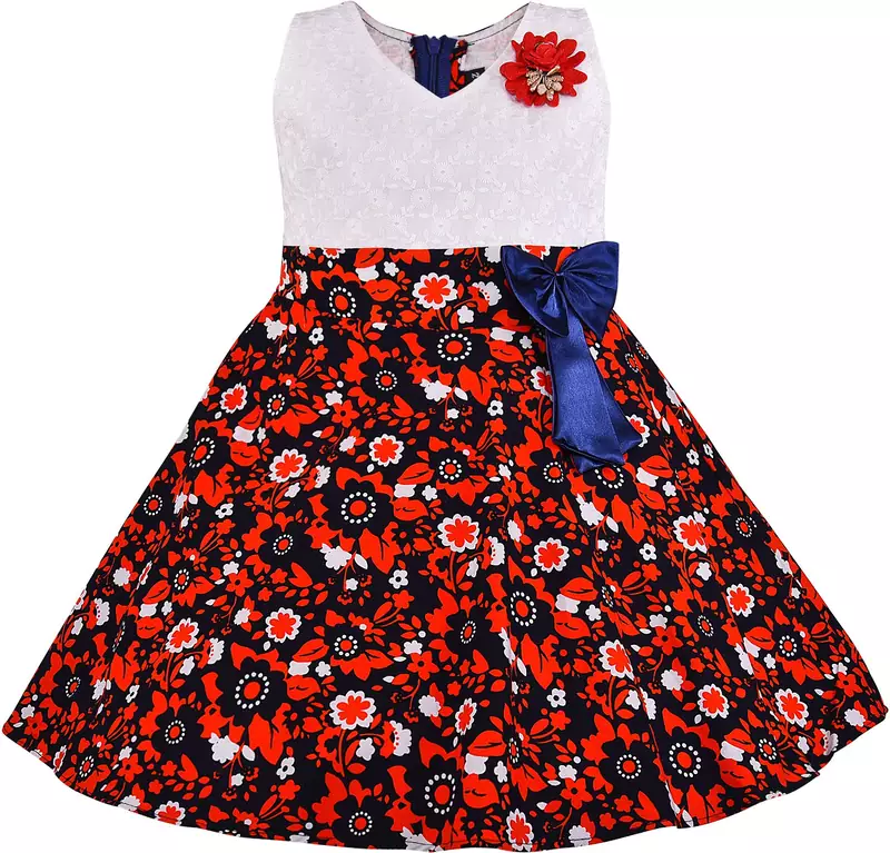 Red Cotton  stitched    dress